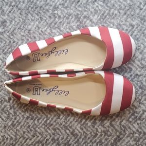 Lilly bee red and white flats size 9